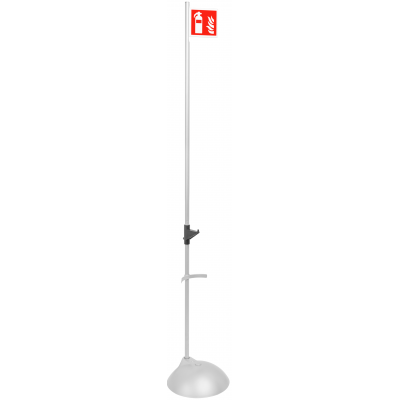 Βάση Επιδαπέδια Πυροσβεστήρα ασημί με πλαστική βάση και σήμα ένδειξης θέσης