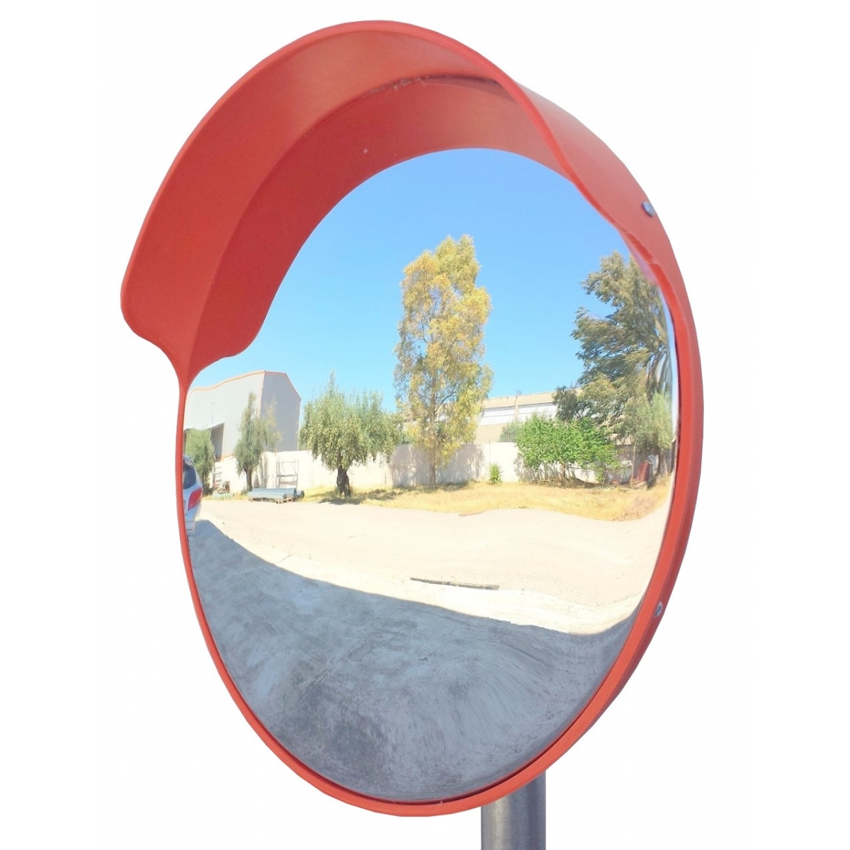Καθρέπτης ασφαλείας 100 cm απλός εξωτερικός με γείσο για σωλήνα