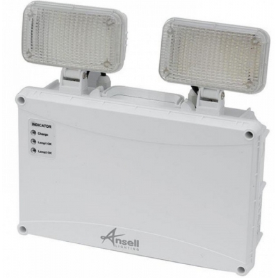Φωτιστικό Ασφαλείας 180min - ANSELL OWL LED Twin Spot ΙP65 με δύο προβολείς & Μπαταρία